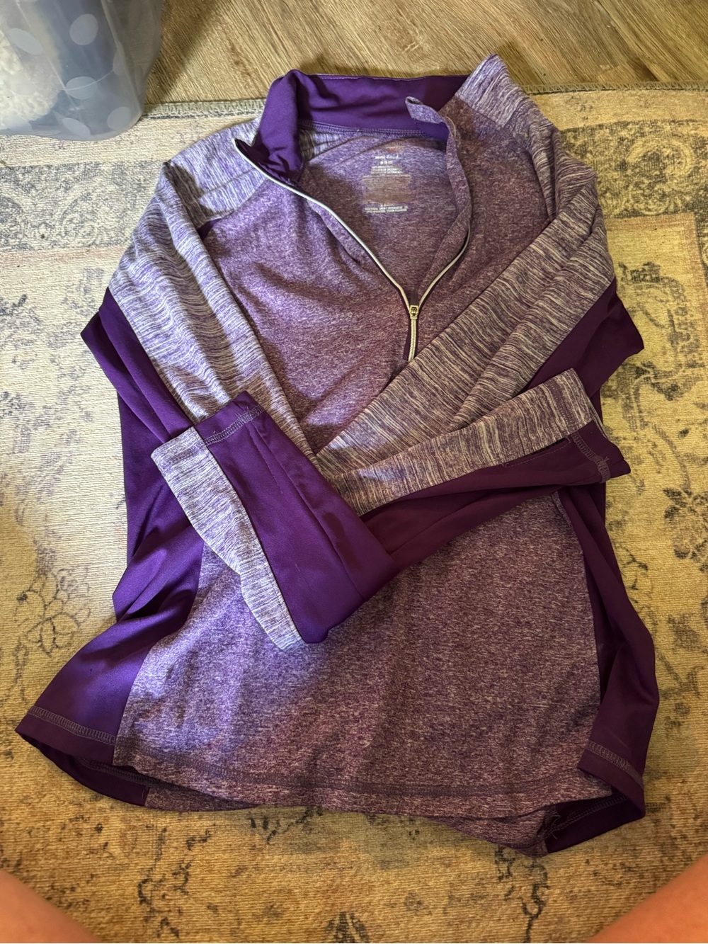 Danskin Purple Heather Quarter-Zip Performance Top